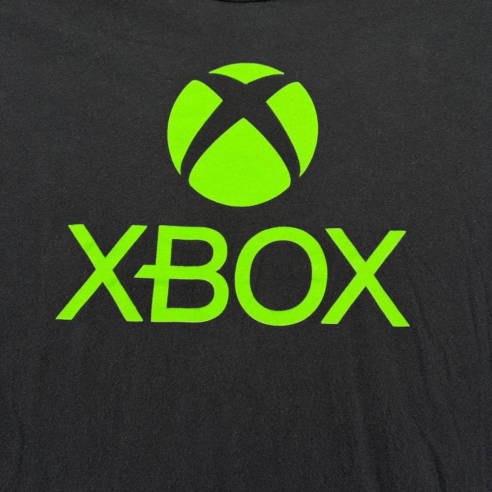 Xbox Mens Graphic T-Shirt Black Neon Green Logo Ripple Junction Size L - Picture 2 of 6